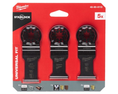 Полотно Milwaukee набір для реноватора, по деревині/металу - 5шт (48906115)