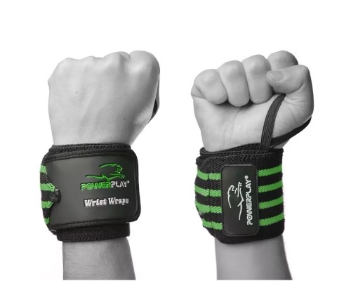 Бинт для спорту PowerPlay 3081 Чорно-Зелений (PP_3081_Black/Green)