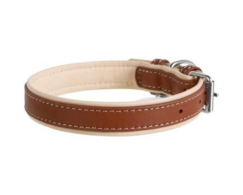 Нашийник для тварин WAUDOG Soft з QR паспортом XS коричневий (7189)