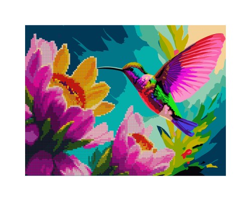 Картина по номерам Santi Колібрі алмазна мозаїка 30*40 см (954682)