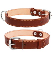 Нашийник для тварин Collar подвійний Ш 25 мм Д 38-50 см коричневий (02296)