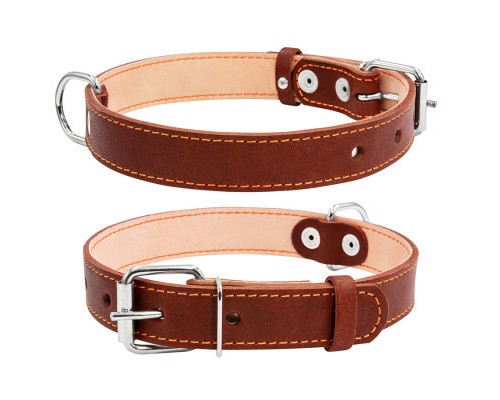 Нашийник для тварин Collar подвійний Ш 25 мм Д 38-50 см коричневий (02296)