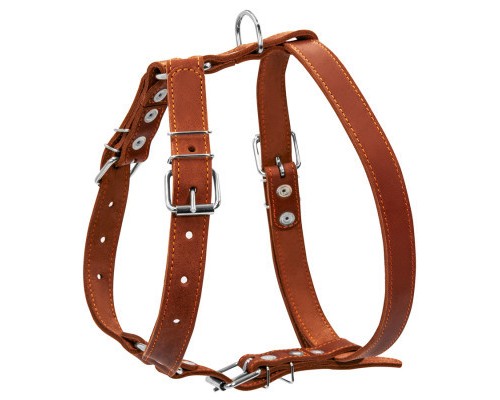 Шлея для собак Collar одинарна для середніх порід Ш 25 мм А:49-68 см В:68-80 см коричнева (06386)