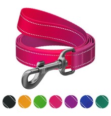 Повідок для собак WAUDOG Nylon Mono, світловідбивний L-XXL рожевий (52197)