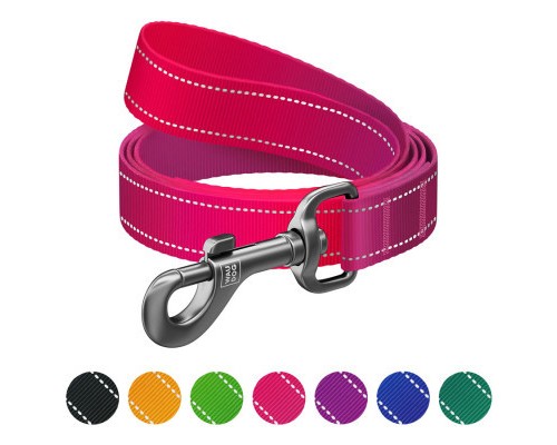 Повідок для собак WAUDOG Nylon Mono, світловідбивний L-XXL рожевий (52197)