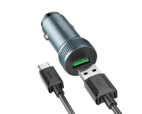 Зарядний пристрій HOCO Z49A Level USB Metal Gray (6931474795731)