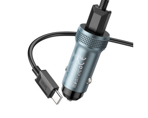 Зарядний пристрій HOCO Z49A Level USB Metal Gray (6931474795731)