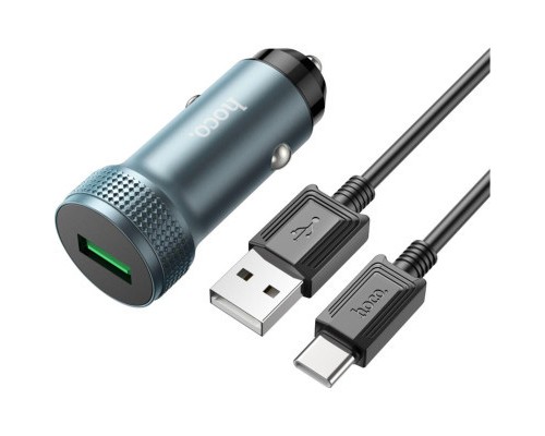 Зарядний пристрій HOCO Z49A Level USB Metal Gray (6931474795731)