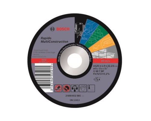 Круг відрізний Bosch Rapido Multi Construction 125x1мм (2.608.602.385)