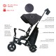 Дитячий велосипед QPlay Nova+ Rubber Ultimate Black складаний триколісний (S700-13Nova+UltimateBlack)