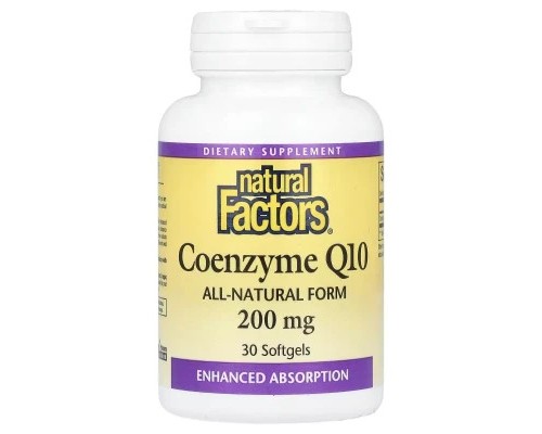 Антиоксидант Natural Factors Коензим Q10, 200 мг, Coenzyme Q10, 30 гелевих капсул (NFS-20721) Антиоксидант Natural Factors Коензим Q10, 200 мг, Coenzyme Q10, 30 гелевих капсул (NFS-20721)