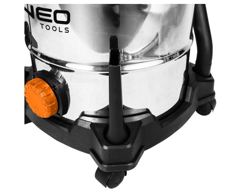 Пилосос будівельний Neo Tools 1400Вт, 18 кПа, 30л, HEPA, колеса, 5.92кг (04-738)