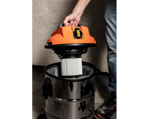 Пилосос будівельний Neo Tools 1400Вт, 18 кПа, 30л, HEPA, колеса, 5.92кг (04-738)