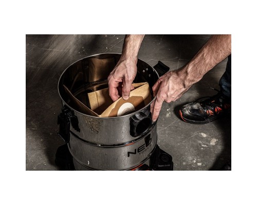 Пилосос будівельний Neo Tools 1400Вт, 18 кПа, 30л, HEPA, колеса, 5.92кг (04-738)