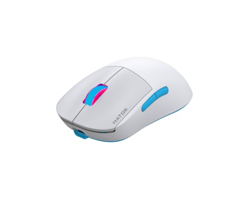 Мишка Hator Quasar 2 Pro Wireless/Bluetooth/USB White/Cyan (HTM561WC)