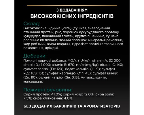 Сухий корм для кішок Purina Pro Plan Sterilised Adult 1+ Renal Plus Для дорослих стерилізованих З індичкою 14 кг (7613287887702) Сухий корм для кішок Purina Pro Plan Sterilised Adult 1+ Renal Plus Для дорослих стерилізованих З індичкою 14 кг (7613287887702)