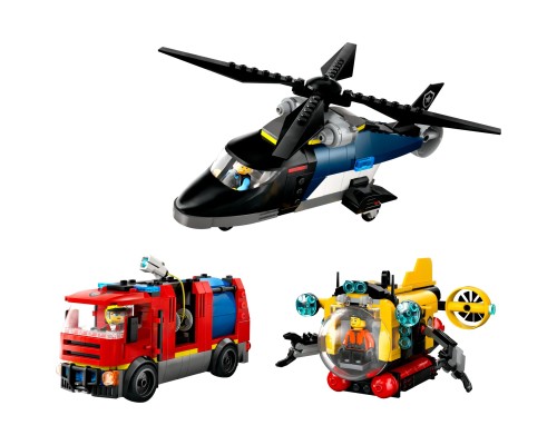 Конструктор LEGO City Ремікс вертольотів, пожежних машин і підводних човнів (60462)