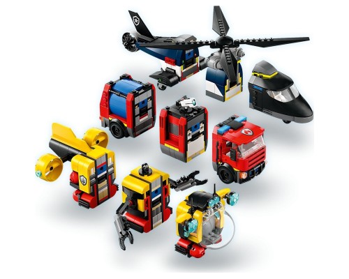 Конструктор LEGO City Ремікс вертольотів, пожежних машин і підводних човнів (60462)
