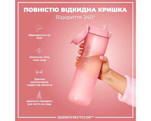 Пляшка для води ION8 OneTouch 1000 мл BPA Free, Rose Quartz (I8RF1000ROS)