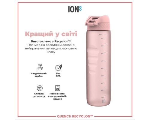 Пляшка для води ION8 OneTouch 1000 мл BPA Free, Rose Quartz (I8RF1000ROS)