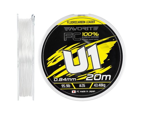 Флюорокарбон Favorite U1 FC 20m 26/0.84mm 95.9lb/43.48kg (1693.12.03)