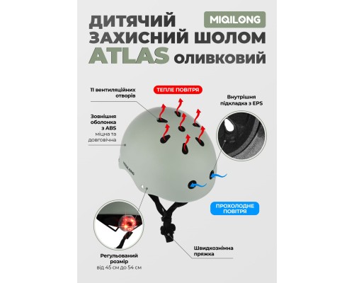 Шолом Miqilong Atlas оливковий (ATLAS-M-OLIVE)