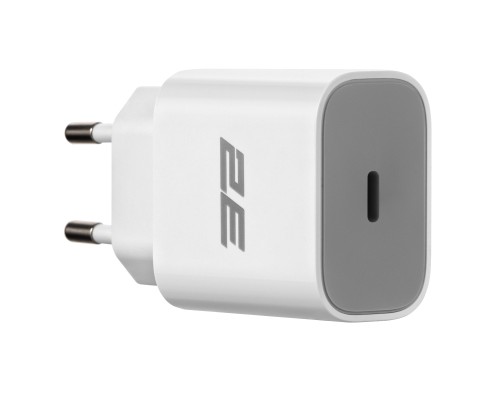 Зарядний пристрій 2E 25W USB-C PD white (2E-WC1USBC25W-W)