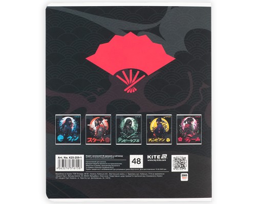 Зошит Kite Anime, 48 аркушів, клітинка (K25-259-1)