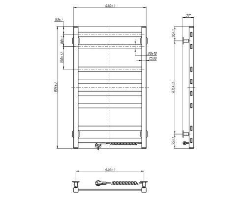 Сушарка для рушників Navin Авангард, 800х480х71мм (12-228050-4880)
