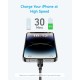 Дата кабель USB-C to Lightning 1.8m nylon 322 black Anker (A81B6G11)