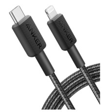 Дата кабель USB-C to Lightning 1.8m nylon 322 black Anker (A81B6G11)