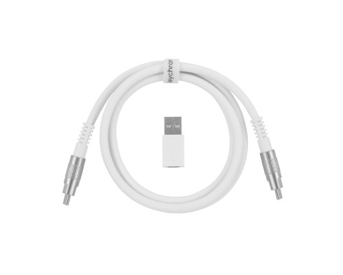 Дата кабель USB-C + USB A to USB-C 1.0m Double-Sleeved Geek white Keychron (CAB20_KEYCHRON)