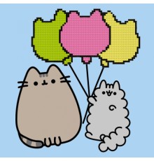 Картина по номерам Santi Пушин Друзі та повітряні кульки 25х25 см з алмазною мозаїкою (954940)