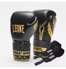 Боксерські рукавички Leone GN220 DNA Black 10 унцій (GN220_Black_10oz)