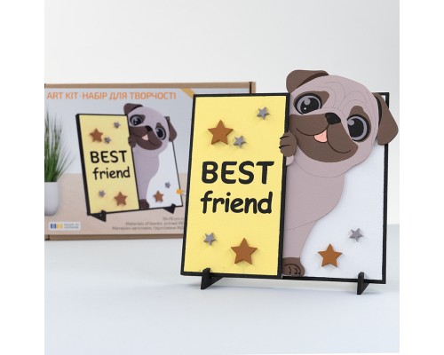 Картина по номерам Rosa Talent 3D Best Friend, МДФ ґрунтоване, 19х19 см (4823098543565)