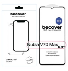 Скло захисне BeCover Nubia V70 Max 10D Black (713557)