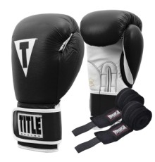 Боксерські рукавички Title Boxing Pro Style Leather Gloves3.0 Black/White 12 oz (TVVTG3 12 BK/WH)