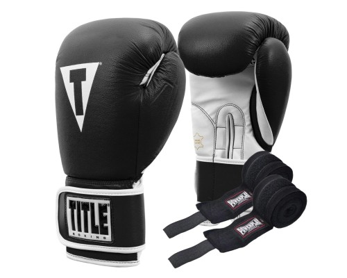 Боксерські рукавички Title Boxing Pro Style Leather Gloves3.0 Black/White 12 oz (TVVTG3 12 BK/WH)