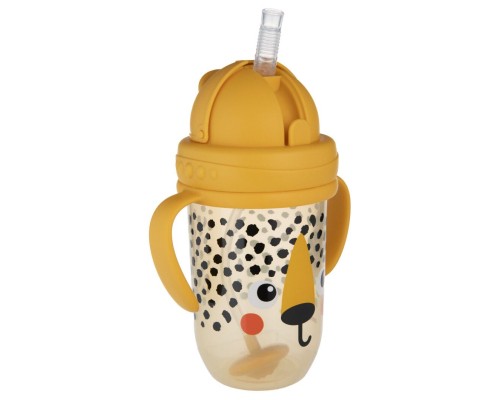 Поїльник-непроливайка Canpol babies BabiesBo з трубочкою і обтяжувачем, 270 мл, гепард (56/617_ora)