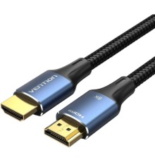 Кабель мультимедійний Cotton Braided HDMI-A Male to Male HD Cable 8K 2M Blue Aluminum Alloy Type VENTION (ALGLH)