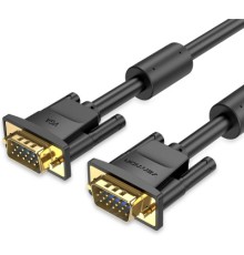 Кабель мультимедійний VGA(3+6) Male to Male Cable with ferrite cores 20M Black VENTION (DAEBQ)