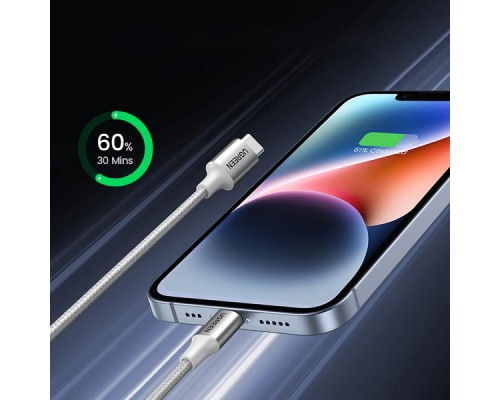 Дата кабель USB-C to Lightning 1.0m 3A 60W US304 white UGREEN (70523)