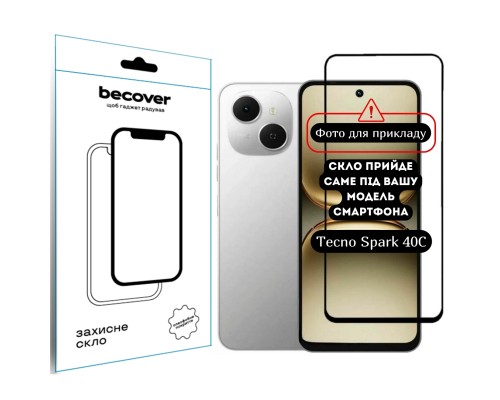 Скло захисне BeCover 10D Tecno Spark 40C 4G (KM4k) Black (714372)