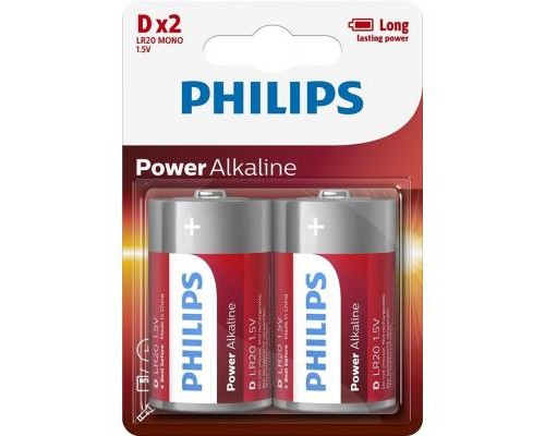 Батарейка Philips D LR20 Power Alkaline * 2 (LR20P2B/10) 