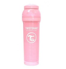 Пляшечка для годування Twistshake антиколькова 330 мл, світло-рожева (69870)