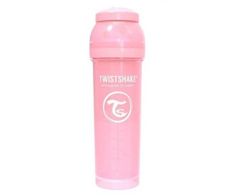 Пляшечка для годування Twistshake антиколькова 330 мл, світло-рожева (69870)