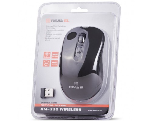 Мишка REAL-EL RM-330 Wireless Black