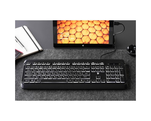 Клавіатура 2E KS120 White backlight USB Black (2E-KS120UB)