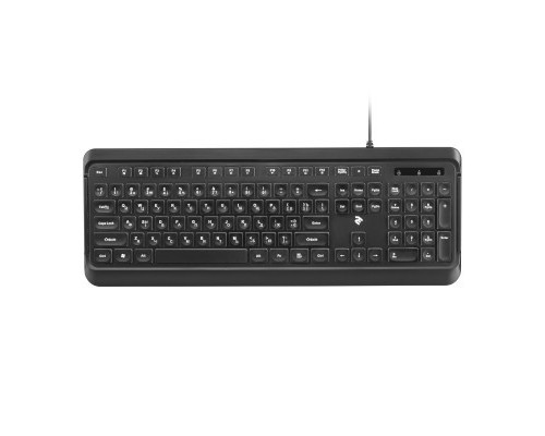 Клавіатура 2E KS120 White backlight USB Black (2E-KS120UB)