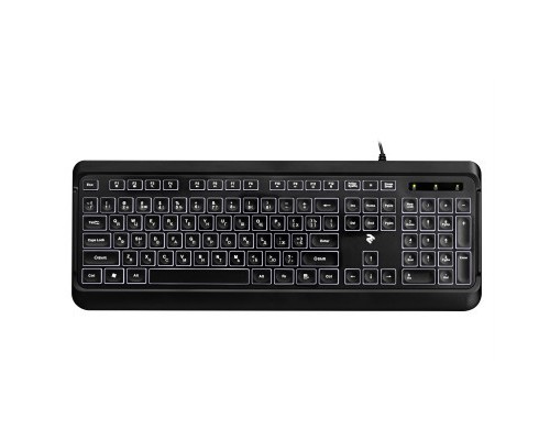 Клавіатура 2E KS120 White backlight USB Black (2E-KS120UB)